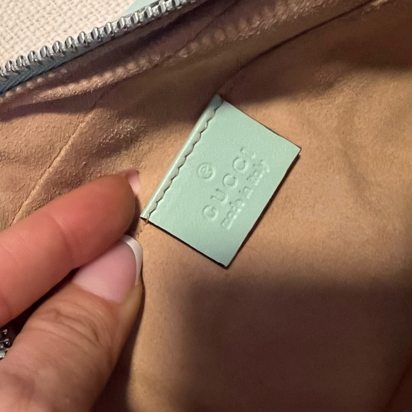 GUCCI Marmont small leather camera bag pastel sea foam green - Picture 8 of 13